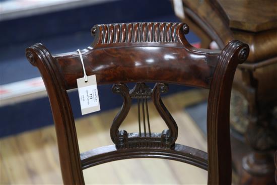 A William IV mahogany harpists stool, H.2ft 10in.